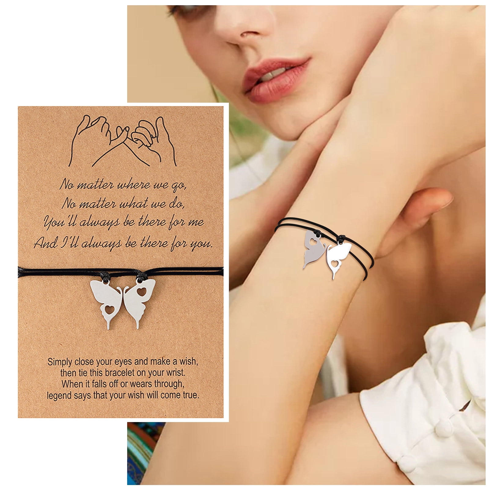 Willstar Couple Bracelets for 2 Matching Yin Yang Adjustable Cord Bracelet for BFF Friendship Relationship Boyfriend Girlfriend Valentines Gift (Gold)