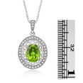 thumbnail image 5 of RYLOS Matching Jewelry Set Sterling Silver Princess Diana Inspired Ring & Pendant Necklace. Gemstone & Diamonds, 8X6MM Peridot August Birthstone; Friendship Size 10, 5 of 7