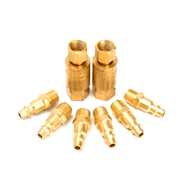 8-Piece Air Coupler and Plug Kit Quick Connector Fittings 1/4Inch NPT Industrial Brass Hose Fitting for Tool