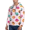 thumbnail image 3 of Naloa Colorful Donuts Men's Casual Hooded Collar Drawstring Hoodies Pullover Sweatshirts Casual Long Sleeve Shirts-Medium, 3 of 7