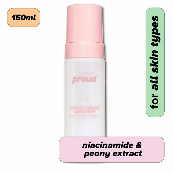 Skin Proud - Velvet Cloud - Cleanser - Nettoyant Moussant Fouette - Adoucissant et Sans Sulfate, 100% Vegan (150ml) Nettoyant pour le visage