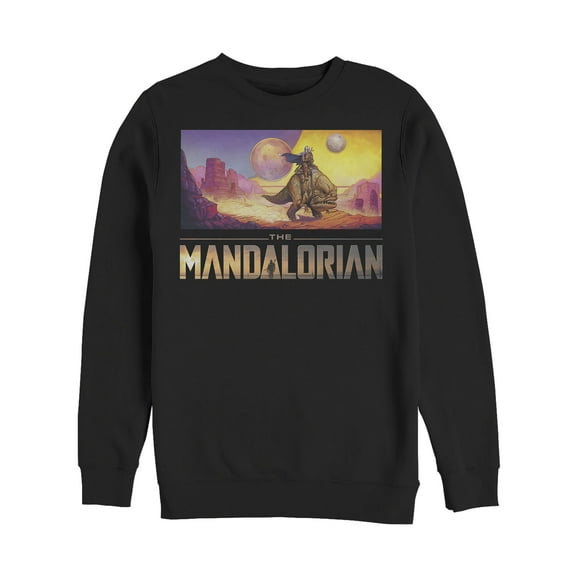 Men's Star Wars: The Mandalorian Dreamscape Journey  Sweatshirt Black X Large