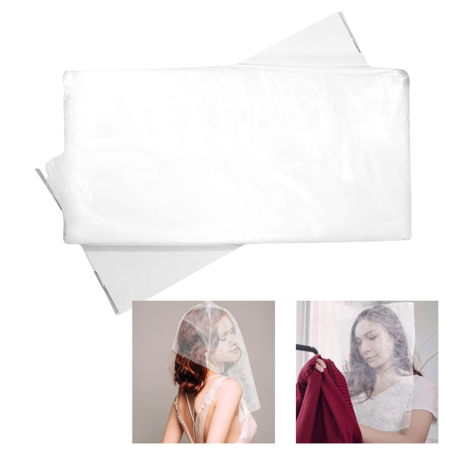 100Pcs Makeup Protector Hood Disposables Makeup Face Covers Clothing Protector Cosmetic Mask for Women Girls Dressing