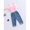 Coduop Toddler Girls Summer Outfit Set,Sleeveless Feather Camisole ...