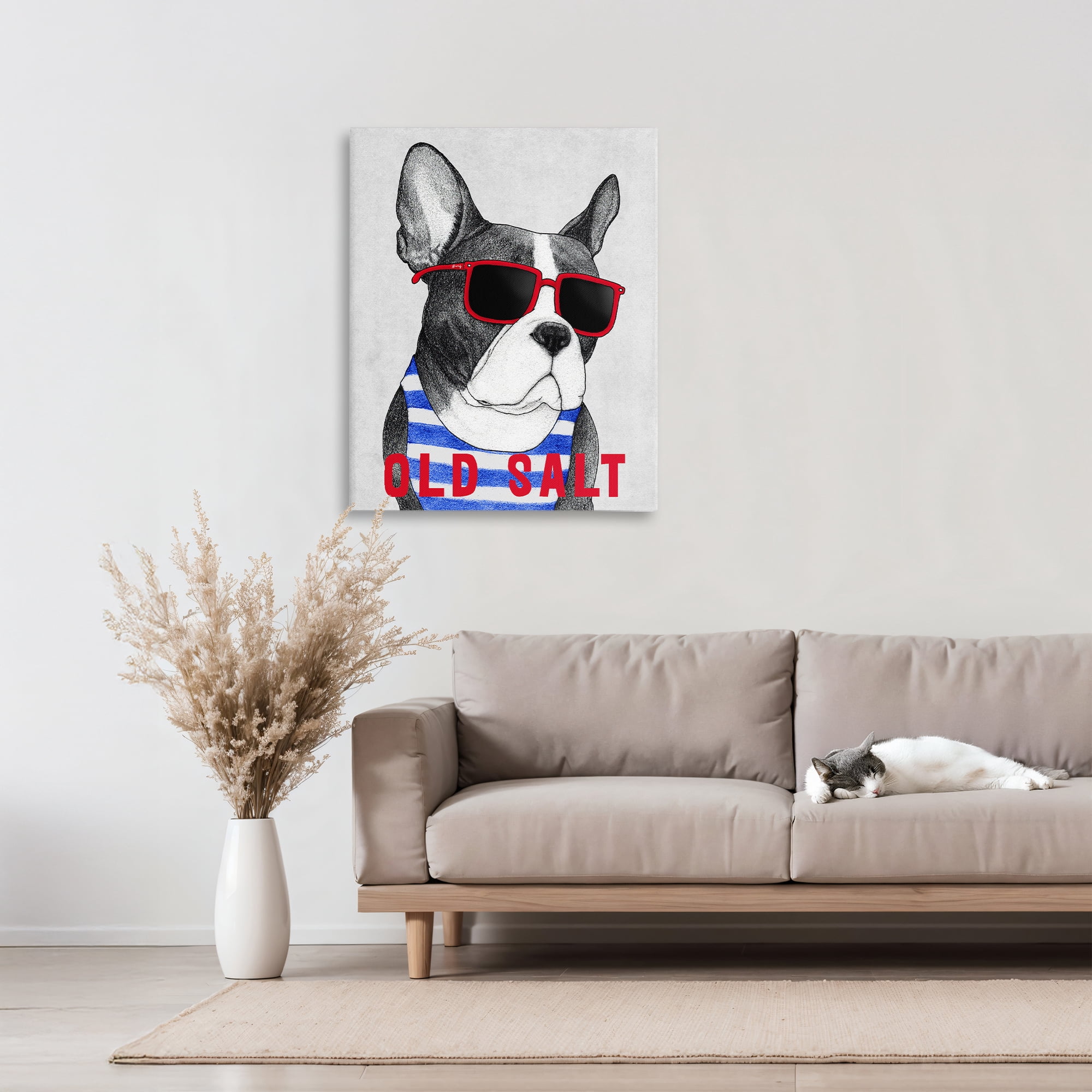 Stupell Industries Old Salt Summer Frenchie Canvas Wall Art, design by Barruff