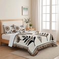 thumbnail image 5 of Quilts King Size Bedding Set, Bohemian Lightweight Quilted Comforter, Mountain Peak Southwest Boho Brown Distressed Soft Reversible Bedspread Coverlet with Pillow Covers for All Season, 96" x 106", 5 of 9