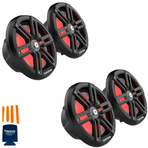 Rockford Fosgate 2 Pair M2-8B M2 Series 8" Color Optix Marine 2-Way System- Black & Stainless Grilles Included