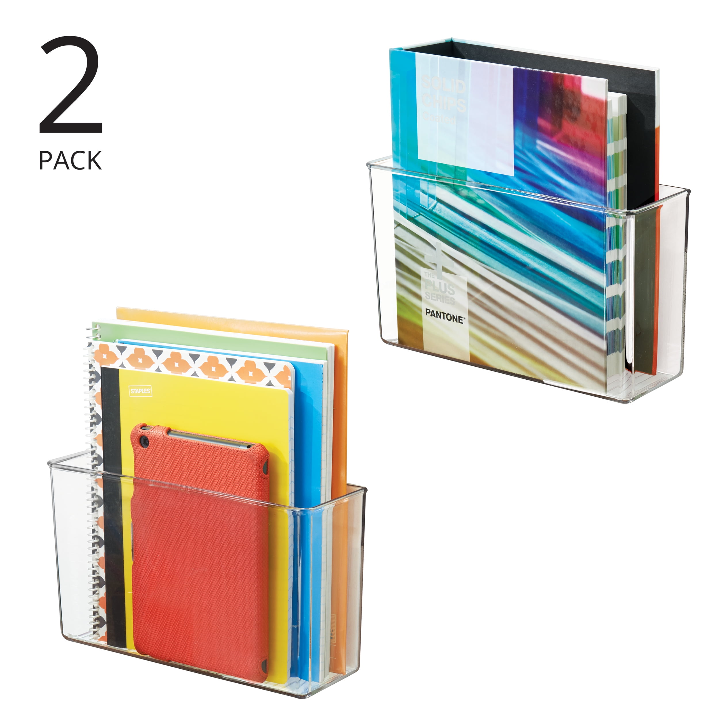 iDesign Adhesive Organizer Bin - Damage-Free Hanging for Kitchen, Bathroom, Office, Bedroom, and Craft Room