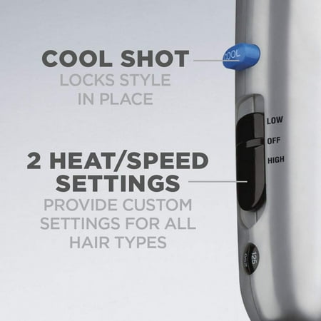 Conair 1875W 3-in-1 Ionic One-Step Style and Dry Hair Dryer, Includes 3 Attachments