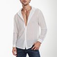 thumbnail image 4 of Camisas Para Hombre Manga Larga Negra Camisa de Hombre Camisa Estampada a la Moda para Hombre Camisa Suelta de Manga Larga de tamaño Camisa Informal para Hombre (White, S), 4 of 7