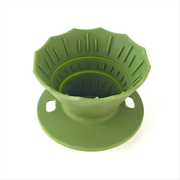 Filtro de Silicona para Café Vertido, Ideal para Viajes, Camping, Oficina, Hogar, Accesorios de Café, Color Verde.