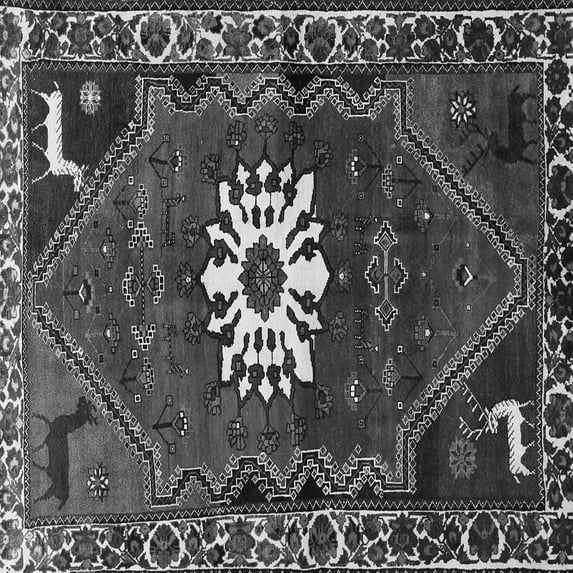 Ahgly Company Indoor Square Persian Gray Traditional Area Rugs, 6' Square