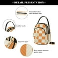 thumbnail image 4 of FORMRS Crossbody Bag for Women Quilted Travel Shoulder Cell Phone Purse with Chain Strap Handbag, Orange Checkered Pattern, 4 of 7
