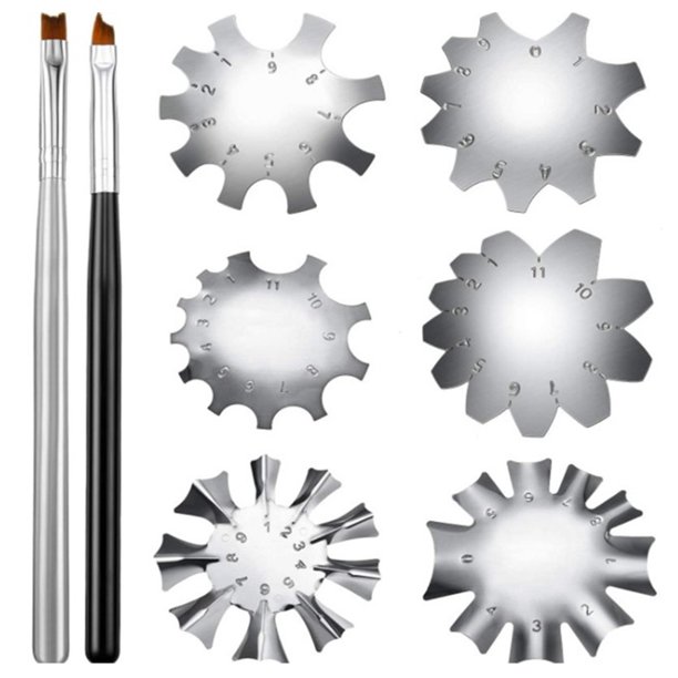 Uñas francesas DIY fáciles de hacer, acero artístico, 8 herramientas para uñas, molde, herramientas para uñas de acero inoxidable