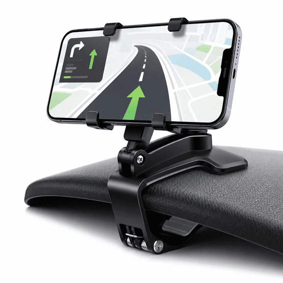 Universal Car Phone Holder Mount,360 Degrees Rotation Dashboard Phone Holder [Upgrade Clip Never Fall] (Black)