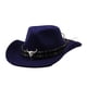 thumbnail image 5 of Sombrero de vaquero para mujer, invierno, otoño, ligero, moda informal, sombrero de vaquera para viajes Azul marino, 5 of 9