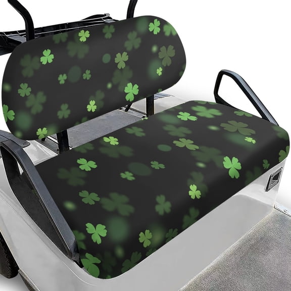 Pzuqiu Golf Cart Seat Covers, Compatible with Outdoor, Suitable for 2 Passenger Carts Lightweight, Clover