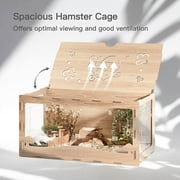 MEWOOFUN Large Hamster Cage Wooden Hamster Cage for Syrian Hamster Rabbits Guinea Pigs Chinchillas with Openable Roof Window without Accessories