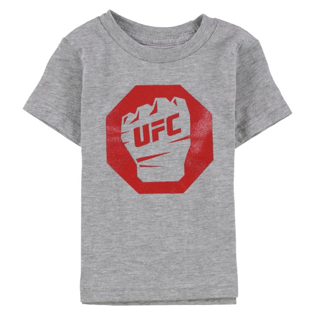 Camiseta gráfica con logo interior de puño en el interior de UFC para niños, gris, 12 meses