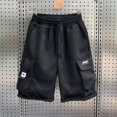 thumbnail image 3 of SBYOJLPB Men's Shorts Solid Color Cargo Shorts Outdoor Sports Multi Pocket Short Pants, 3 of 4