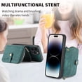 thumbnail image 6 of ShellTech Phone Case for iPhone 14 Pro Max Zipper Wallet Cover with Credit Card Holder Slot Shoulder Crossbody Strap Cell Women Girls Men,Green, 6 of 10