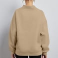thumbnail image 5 of Vixolx Womens Mock Neck Sweatshirt Oversized Plain Pullover with Pockets Fall Winter Long Sleeve Shirt, 5 of 7