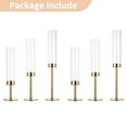 Nuptio Gold Taper Candle Holders with Hurricane Glass Tall Brass