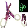 thumbnail image 3 of OLIDIT Tijeras de trauma 6 en 1 plegables, tijeras médicas plegables de emergencia, tijeras médicas de bolsillo con cortador de correa y rompevidrios (morado luminoso), 3 of 4