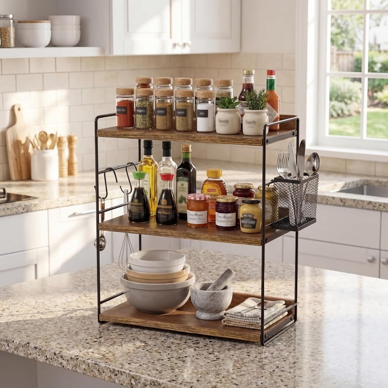 Gijjgole 3-Tier Bathroom Counter Organizer with Basket - Walmart.com