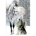 thumbnail image 2 of (11CTACC-804 45x65 color) hilo algodón ecológico bordado 11CT 3 hebras impresión 45*65cm y caballo en la nieve kit serie punto cruz, 2 of 9
