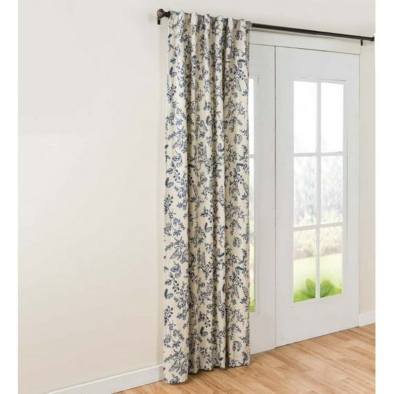 Plow & Hearth Botanical Toile Insulated Double-Lined Panel, 42"W x 54"L Blue