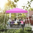 thumbnail image 5 of Canopy Tent, 10X10 FT Pop Up Canopy Outdoor Instant Tent Slant Legs with Carrying Bag, Portable Gazebo Shelter for Patio Deck Garden and Beach - 8X8 FT Canopy Cover (Pink), 5 of 7