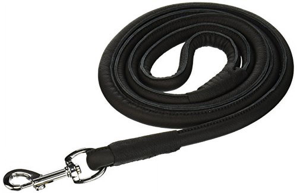 Dogline L2063-1 72 L x 0.5 W in. Round Leather Leash, Black
