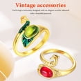 thumbnail image 2 of 6 anillos de ganchillo para tejer, anillos con forma de pavo real, anillos de ganchillo de estilo vintage, 2 of 5
