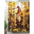 thumbnail image 3 of Fall Sunflowers Gnomes Waterproof Fabric Shower Curtain, Autumn Floral Botanical Shower Curtain for Bathroom Curtains Bathtubs Hotel Washable Shower Curtains with 12 Hooks Standard 66x72, 3 of 6