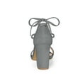 thumbnail image 2 of BLISSFUL STEP Women's Sandals Solid Summer Block Heels Lace up Sandals Gray 8, 2 of 7