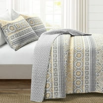 Lush Decor 320 Thread Count 3 Piece Quilt Sets, King with Pillow Shams