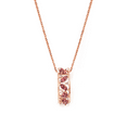 thumbnail image 6 of Fine Color Jewels 925 Sterling Silver Red Garnet Vertical Bar Necklace Rose Gold Plated for Women, 6 of 9