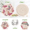 thumbnail image 7 of 6 Pcs Drink Coasters with Holder 3.94in Woven Coasters for Drinks Colorful Butterflies Coaster Set for Protection Table, 7 of 7