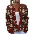 thumbnail image 3 of DDAPJ pyju Vintage Sweaters for Women Xmas Fair Isle Graphic Knit Cardigans Ugly Button Down Long Sleeve Coats Womens Gifts for Christmas Clearance Sales Today Clearance Multicolor L, 3 of 4