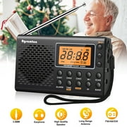 Portable AM/FM/SM Radio with Great Reception, Battery Operated Radio with Big Speaker, Backlight Display, Compact Transistor Radios Player for Emergency, Indoor Outdoor, Small Gift for All Ages