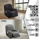 thumbnail image 5 of Funda de sillón reclinable ULTICOR para 1 asiento, terciopelo elástico, gris oscuro, 5 of 7