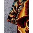 thumbnail image 3 of T-Shirt for Men- Gothic Horror Style with Eyes and Golden Skull Decoration, Suitable for Casual a Gothic Horror Print Short Sleeve Gothic Skull Print Tee Gothic Alternative Men's, PLUS SIZE, 3 of 6