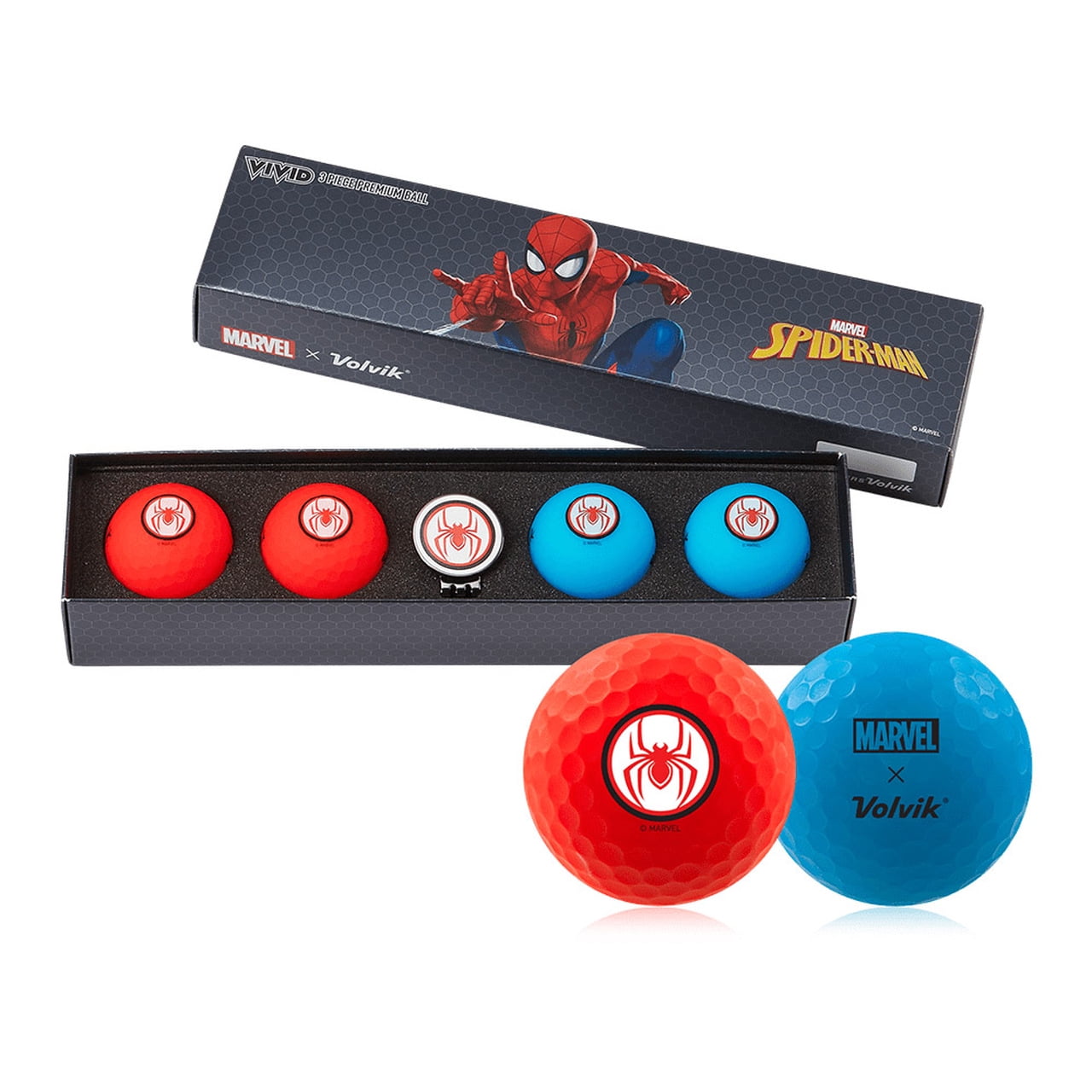 Volvik Vivid Marvel X Golf Balls (Spider Man, 4pk) 2021Avengers Gift