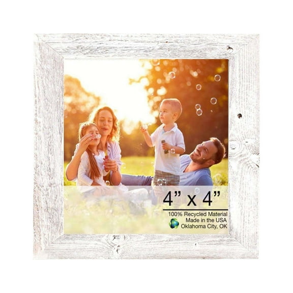 4" x 4" Rustic Farmhouse White Wash Wood Frame