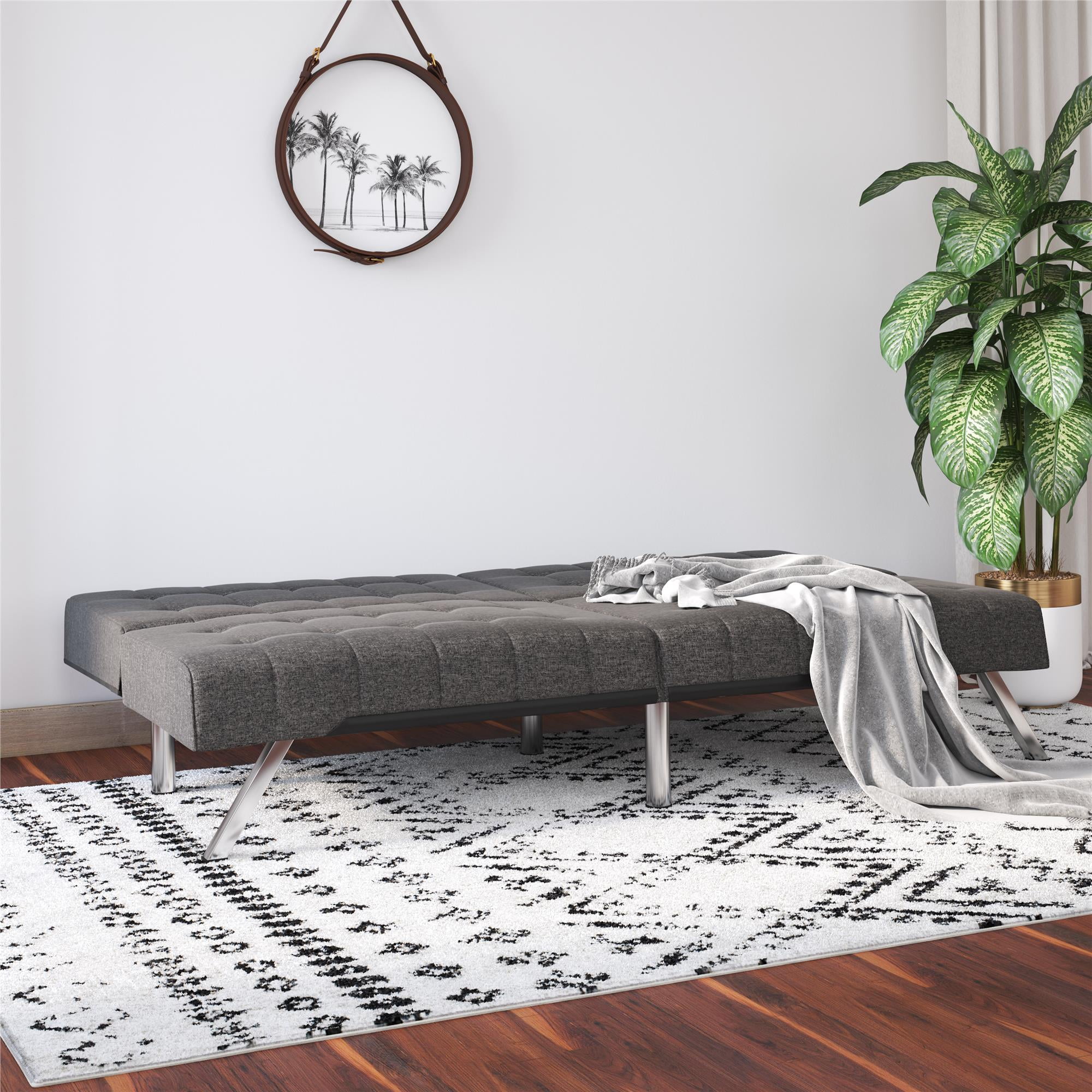 DHP Emily Convertible Futon, Gray Linen