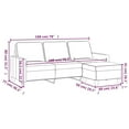 thumbnail image 4 of vidaXL 3-Seater sofa with footstool Light Grey 180 cm Fabric, 4 of 4