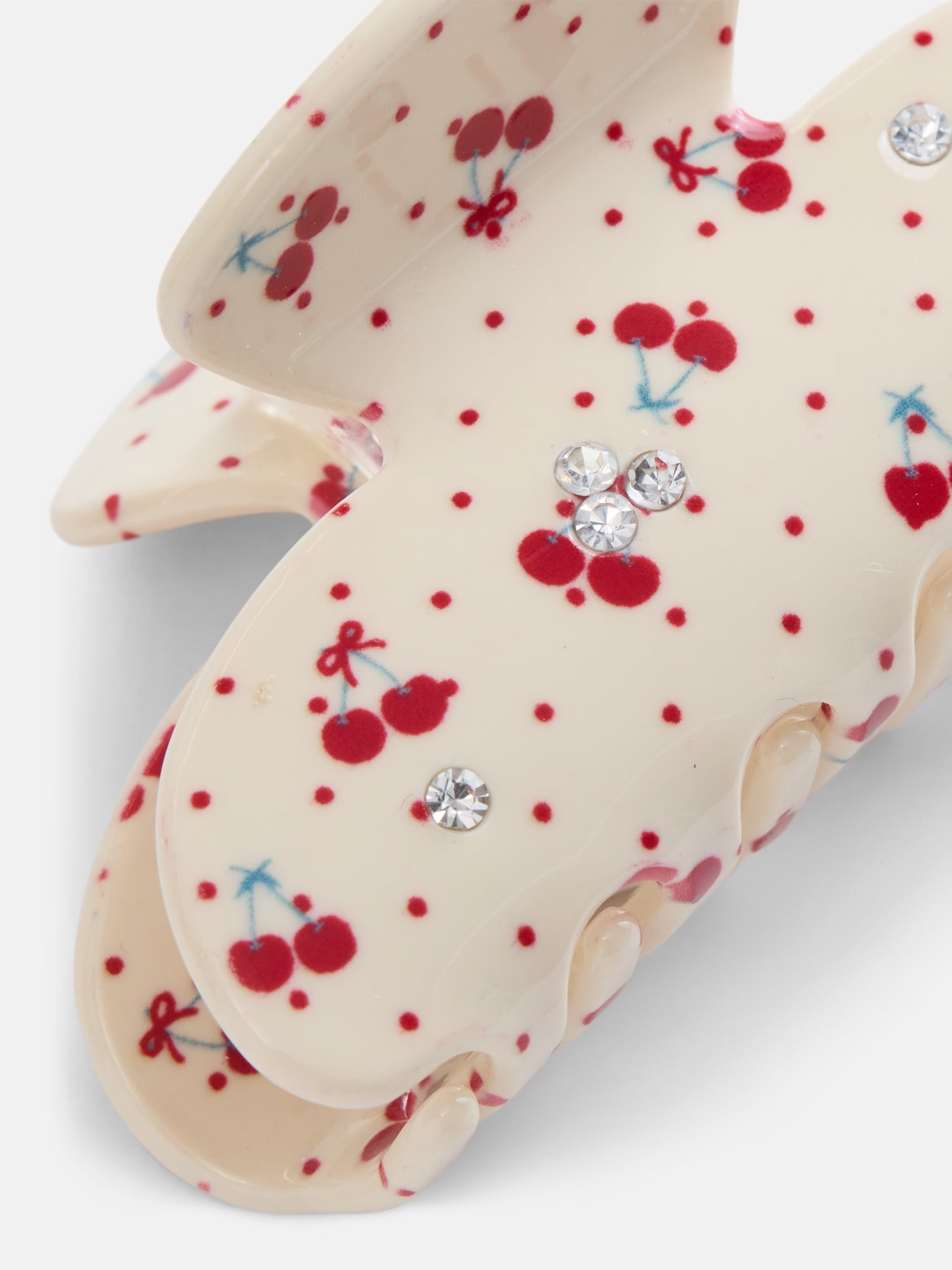 Wonder Nation Girls Cherries Claw Hair Clip, 1-Piece, White/Red