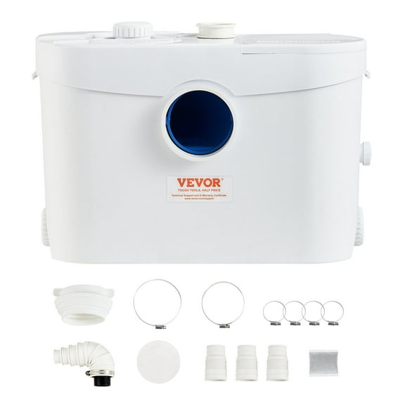 700W Macerator Pump, 9600L/H High Flow Sewage Pump, 10M Head, 3 Inlets for Toilet/Sink/Shower, Upflush Waste Water Disposal for Basement/Kitchen