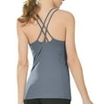 thumbnail image 4 of GA WEIHUA Yoga Tank Tops for Women Cross Back Gym Workout Camisole Strappy Back Activewear Compression Shirts Summer Basic Cami Tees(Gray,XXL)Clearance, 4 of 5